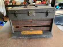 Vintage Machinist Toolbox with Contents