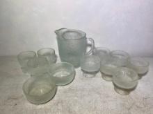 Vintage Indiana Glass Crystal Ice Pattern