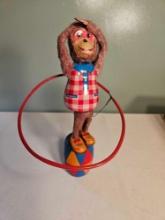 Vintage Wind Up Hola Hoop Monkey by Playthings - works
