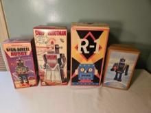 4 Collector Robots - High-Wherl Robot, Chief Robotman, R-1Robot, Space Man