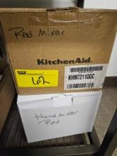 Red Kitchen Aid hand mixers, bid x 2