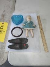 Wood Shoes, Heart Box, Doll