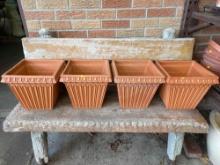 (4) Terracotta Flower Pots