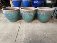 (3) Michael Carr 21in Volcanic Frost Resistant Pots