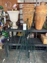 Wire Easels, Planter, Wooden Baskets