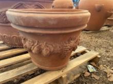 Ornate Terra Cotta Flower Pot