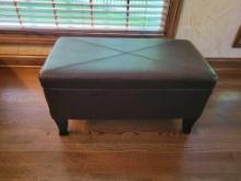 Faux leather lift top style ottoman/bench