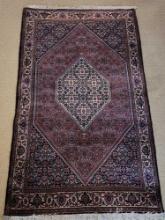 Vintage Iranian rug 100% wool rug, deep jewel tones