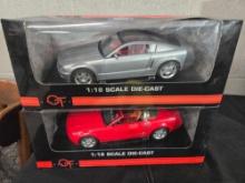 2 GT Mustang 1/18 Scale Diecast Cars