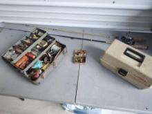 Vintage Tackle Box & Contents Lures, Rods Reels,