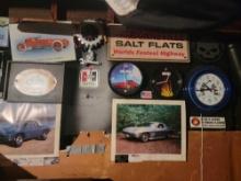 wall contents Metal signs Corvette Clock Good Year
