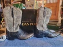 Dan Post Men Black 13 Caiman Avitar Cowboy Boots 10.5 Size