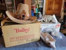 Bailey Cowboy Hat With Feather Band Size 7 plus