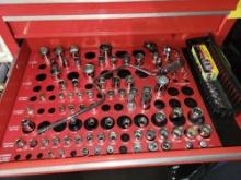 Drawer of various sockets, Craftsman, Trucraft and no complete sets