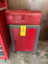 Toolbox and Metal Cabinet with Contents