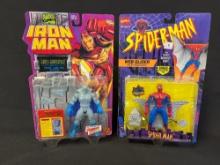 2 1990s Marvel Comics Action Figures - Grey Gargoyle figure and Spider-Man Figure