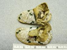 Pair of Moccasins - 3 1/4 in. - Leather & Beaded