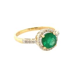 1.17 ctw Emerald & Diamond Ring - 14KT White Gold