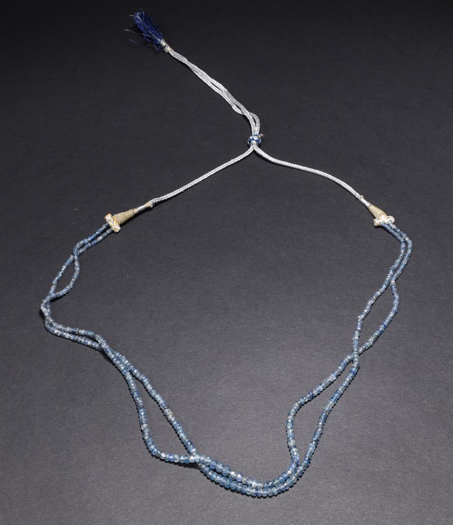 Two Vintage Multi-Strand Sapphire Bead Necklaces