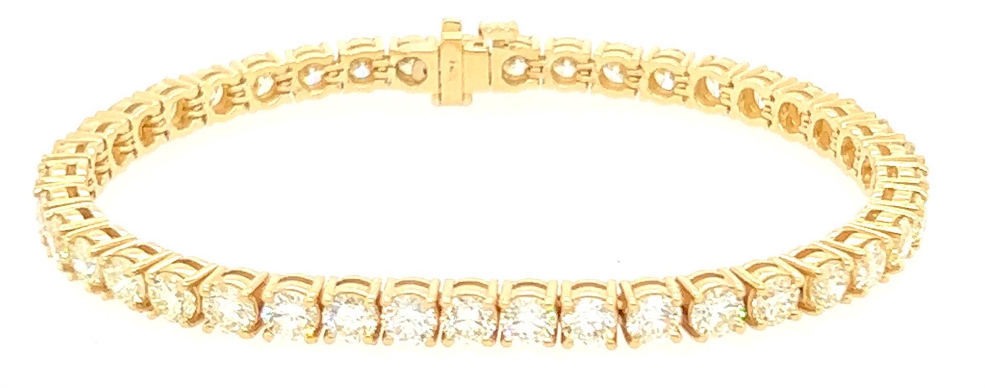 11.53 ctw Diamond Tennis Bracelet - 14KT Yellow Gold