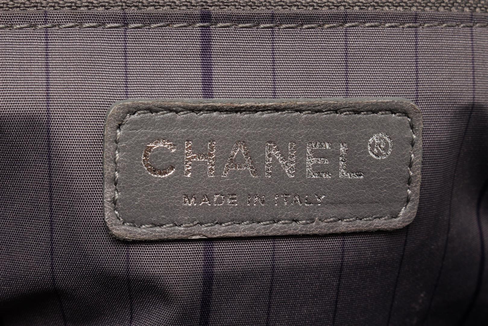 Chanel Black Canvas Leather Twisted Tweed Shoulder Bag