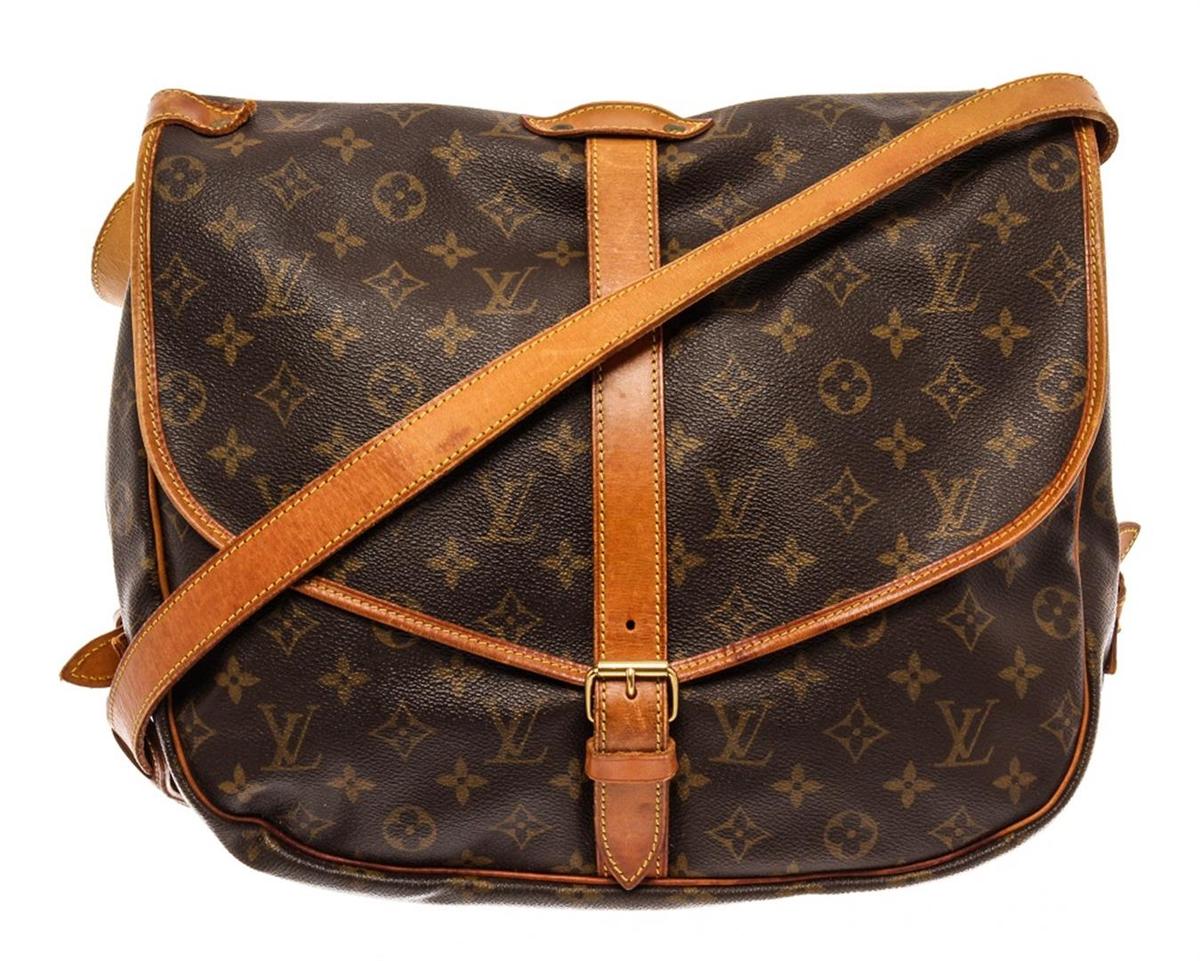 Louis Vuitton Brown Monogram Leather Saumur 35 Shoulder Bag