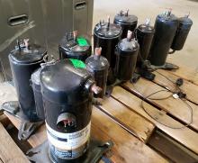 6 USED COMPRESSORS WITH CRIMPED ENDS