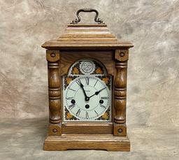 Vintage Linden Oak Cased Carriage Clock