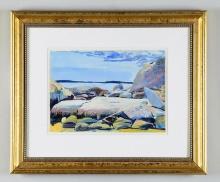 JILL HOY (Maine, Late 20th Century) “ROCKS AT