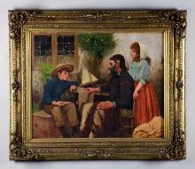 "THE STORYTELLER" UNKNOWN ARTIST EUROPEAN SCHOOL.