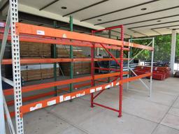 8FT TALL PALLET RACKING 42IN DEEP, 96IN BEAMS, WITH DECKS - SOLD BY THE OPENING