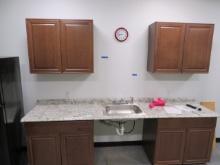 110-INCH COUNTER WITH SINK, OVERHEAD CABINETS - ONE LOT