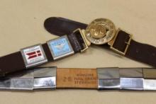 Leather Belt with 1967 Brass BSA Buckle and 1920s-1950s Era Jamboree Slides