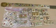 Collection of BSA Belt Loop Badges and Belt