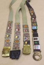 Four BSA Belts with Buckles and Belt Loop Slides Dated as Early as 1937