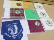 Nine Collectible Scouting BSA Neckerchiefs