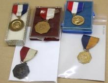 Five Gold-Colored Scouting Medals