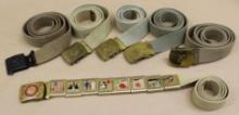Six Cloth BSA Belts with Buckles