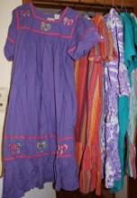 Seven Cotton Dresses and Blue Flowy Polyester Dress