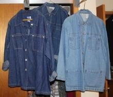 Three XL Denim Jackets or Shirts in Light and Dark Wash