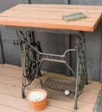 Great Table with Cast Iron Singer Sewing Machine Base