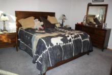 Excellent Dark Wood King Size Bedroom Set