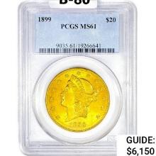 1899 $20 Gold Double Eagle PCGS MS61