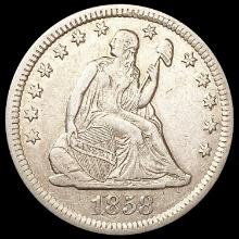 1858-O Seated Liberty Quarter NEARLY UNCIRCULATED