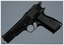 Belgian Browning High-Power Pistol with Tangent Rear Sight