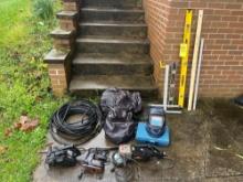 Craftsman pad Sanders,Grinder, levels,power washer hose and wand